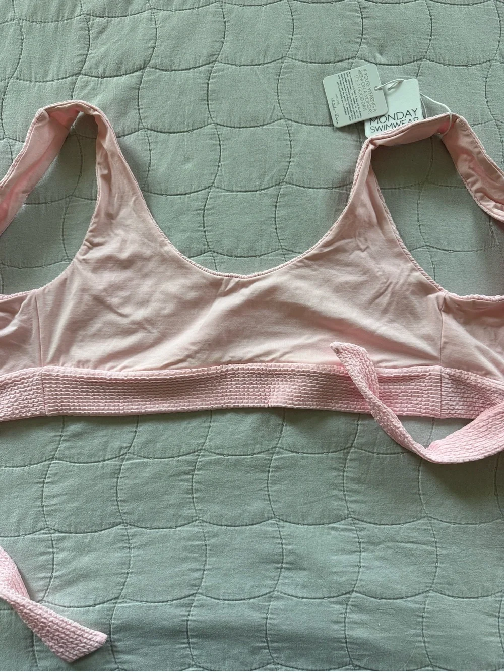 Monday Swimwear Soft Pink Textured Wrap Bikini Top